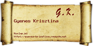 Gyenes Krisztina névjegykártya